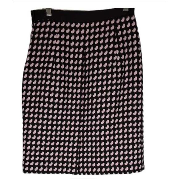 Milly NY Pink Black Wool Houndstooth Gingham Trim Pencil Skirt Sz 6 - Picture 5 of 6
